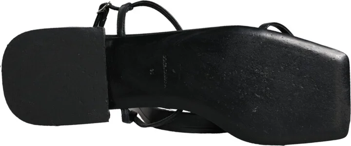 Black Leather Logo Ankle Strap Keira Sandals Women's Shoes (Pre-Owned) - Image 6