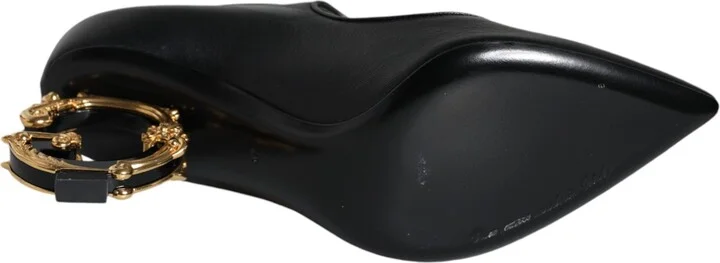 Black Leather Logo Heels Mary Janes Pumps Women's Shoes (Pre-Owned) - Image 6