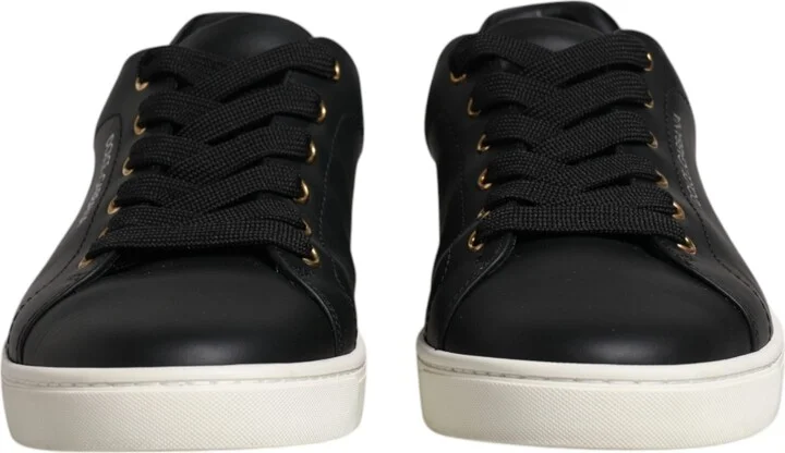 Black Leather Logo London Sneaker Men's Shoes (Pre-Owned) - Image 2