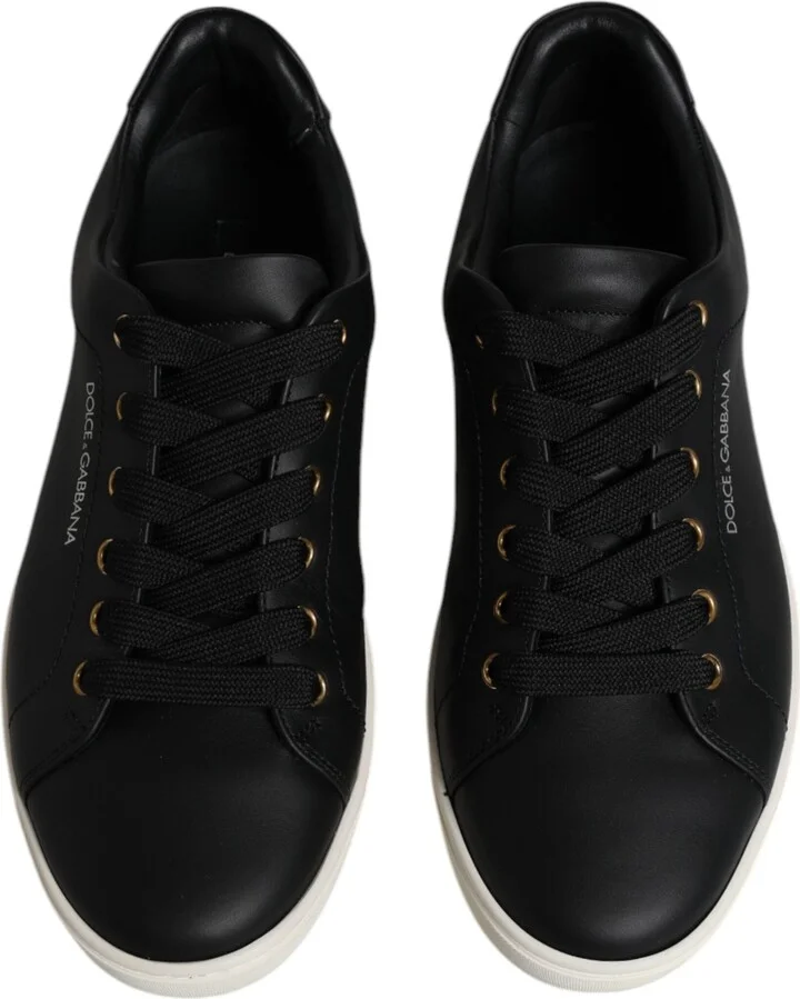 Black Leather Logo London Sneaker Men's Shoes (Pre-Owned) - Image 3