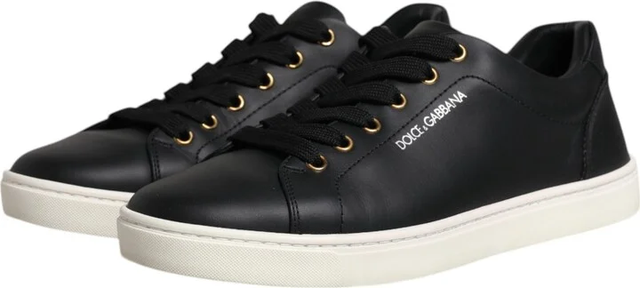 Black Leather Logo London Sneaker Men's Shoes (Pre-Owned) - Image 4
