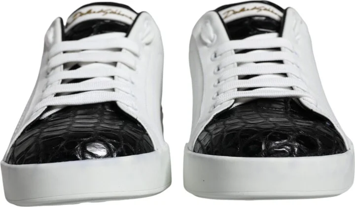 Black Leather Logo Portofino Sneaker Men's Shoes (Pre-Owned) - Image 2