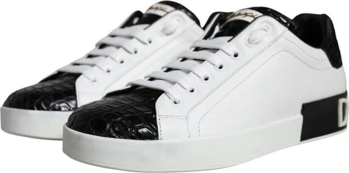 Black Leather Logo Portofino Sneaker Men's Shoes (Pre-Owned) - Image 3