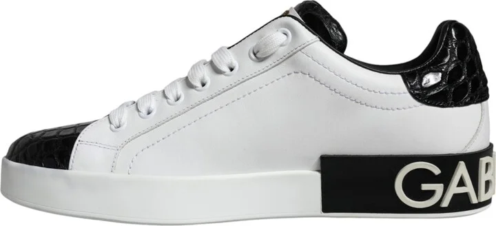 Black Leather Logo Portofino Sneaker Men's Shoes (Pre-Owned) - Image 5