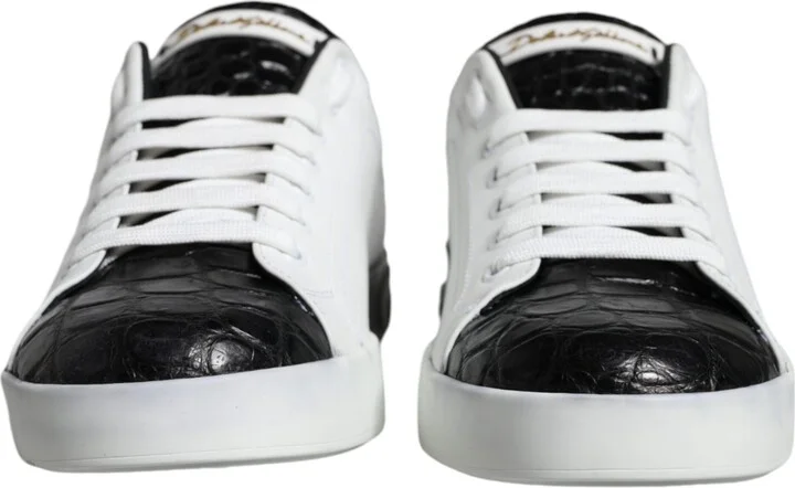 Black Leather Logo Portofino Sneaker Men's Shoes (Pre-Owned) - Image 2