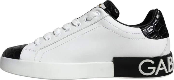 Black Leather Logo Portofino Sneaker Men's Shoes (Pre-Owned) - Image 5