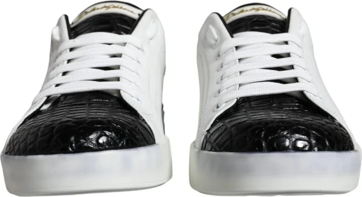 Black Leather Logo Portofino Sneaker Men's Shoes (Pre-Owned) - Image 2