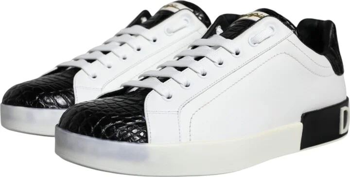 Black Leather Logo Portofino Sneaker Men's Shoes (Pre-Owned) - Image 3