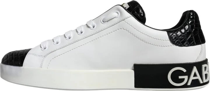 Black Leather Logo Portofino Sneaker Men's Shoes (Pre-Owned) - Image 5