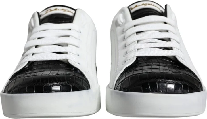 Black Leather Logo Portofino Sneaker Men's Shoes (Pre-Owned) - Image 2