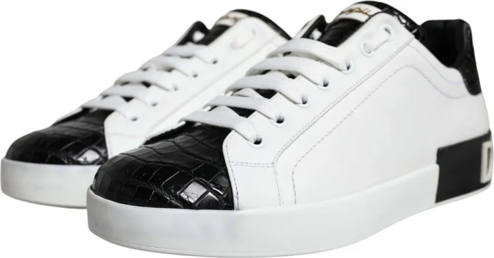 Black Leather Logo Portofino Sneaker Men's Shoes (Pre-Owned) - Image 3