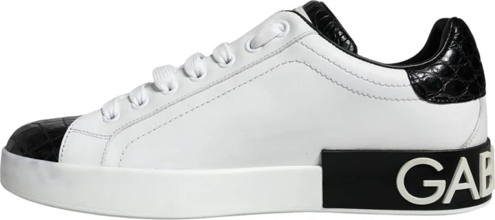 Black Leather Logo Portofino Sneaker Men's Shoes (Pre-Owned) - Image 5