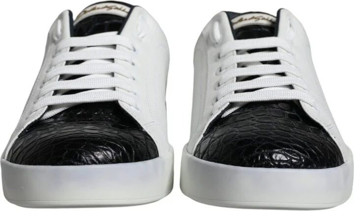 Black Leather Logo Portofino Sneaker Men's Shoes (Pre-Owned) - Image 2