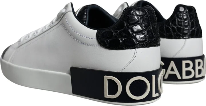 Black Leather Logo Portofino Sneaker Men's Shoes (Pre-Owned) - Image 4