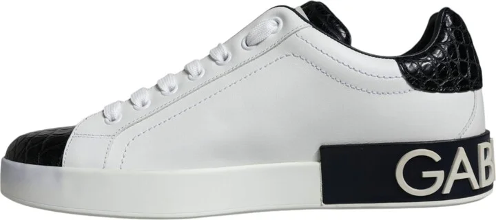 Black Leather Logo Portofino Sneaker Men's Shoes (Pre-Owned) - Image 5