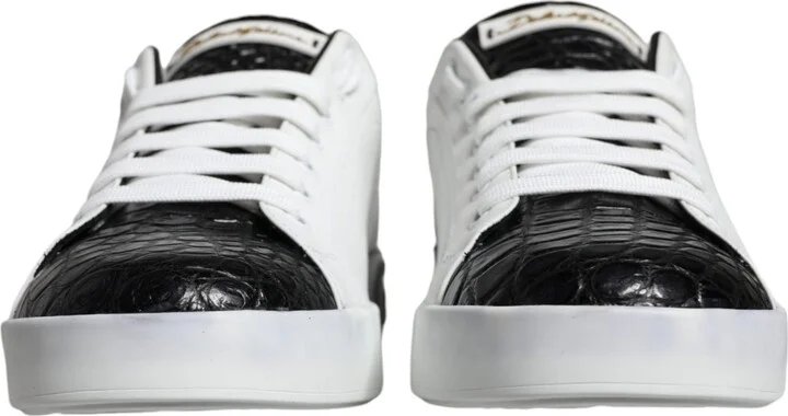 Black Leather Logo Portofino Sneaker Men's Shoes (Pre-Owned) - Image 2