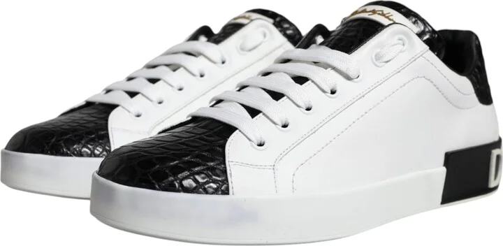 Black Leather Logo Portofino Sneaker Men's Shoes (Pre-Owned) - Image 3