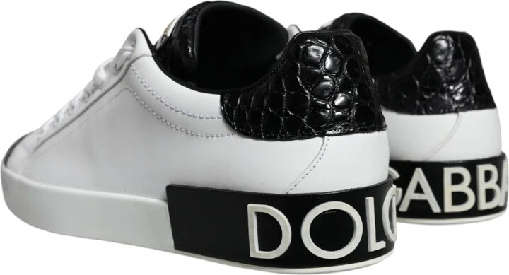Black Leather Logo Portofino Sneaker Men's Shoes (Pre-Owned) - Image 4
