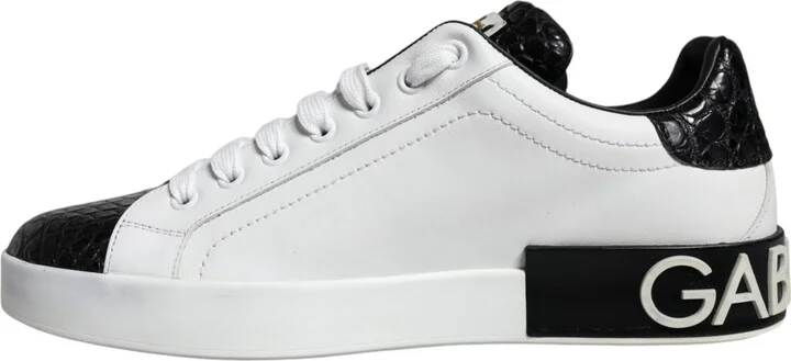 Black Leather Logo Portofino Sneaker Men's Shoes (Pre-Owned) - Image 5