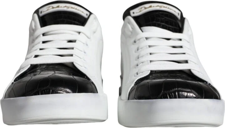 Black Leather Logo Portofino Sneaker Men's Shoes (Pre-Owned) - Image 2