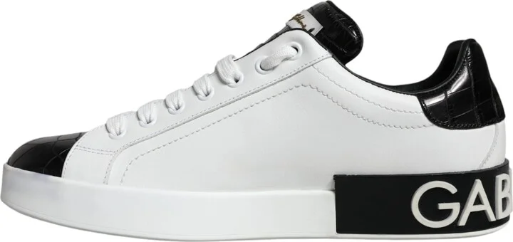 Black Leather Logo Portofino Sneaker Men's Shoes (Pre-Owned) - Image 5