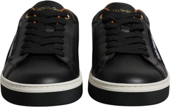 Black Leather Low Top Men Sneakers Men's Shoes - Image 2