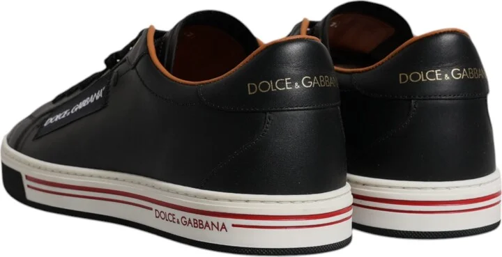 Black Leather Low Top Men Sneakers Men's Shoes - Image 5
