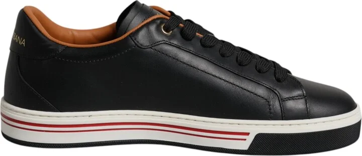 Black Leather Low Top Men Sneakers Men's Shoes