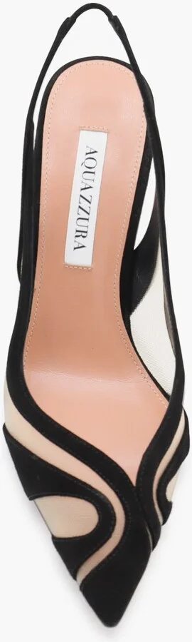 Black Leather Lune Sling 85 Pumps - Image 4