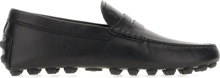 Black Leather Macro Gommino Loafers