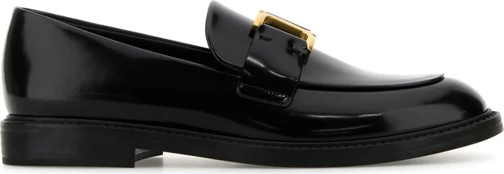 Black Leather Marcie Loafers