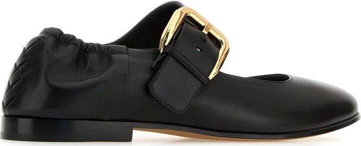 Black Leather Mary Jane Astaire Ballerinas - Image 3
