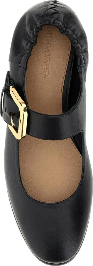 Black Leather Mary Jane Astaire Ballerinas - Image 4
