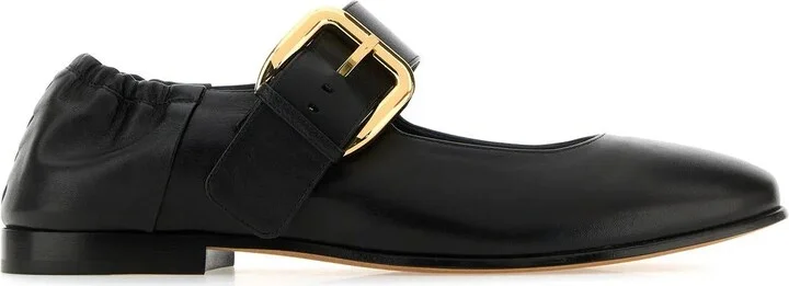Black Leather Mary Jane Astaire Ballerinas