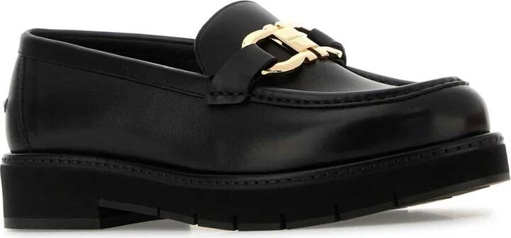 Black Leather Maryan Loafers - Image 2