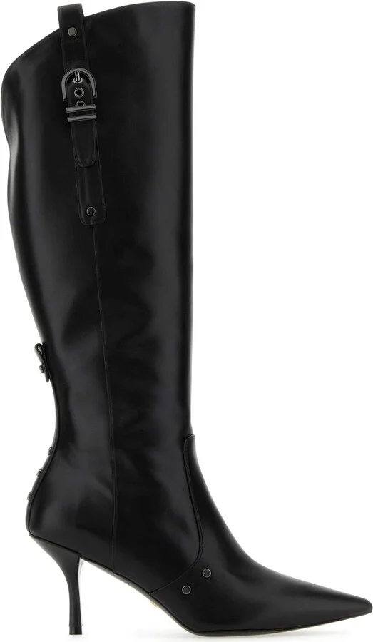 Black Leather Maverick 75 Boots