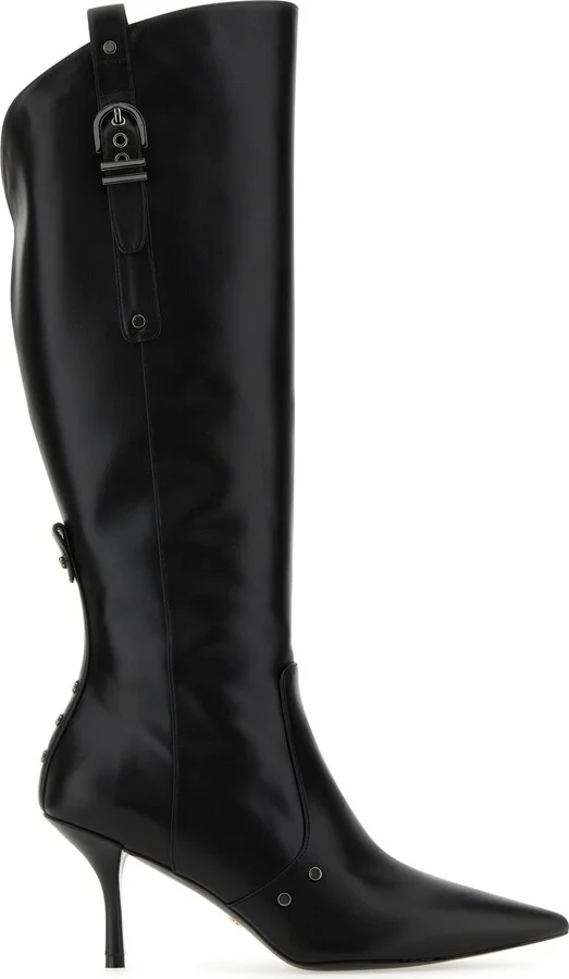 Black leather Maverick 75 boots