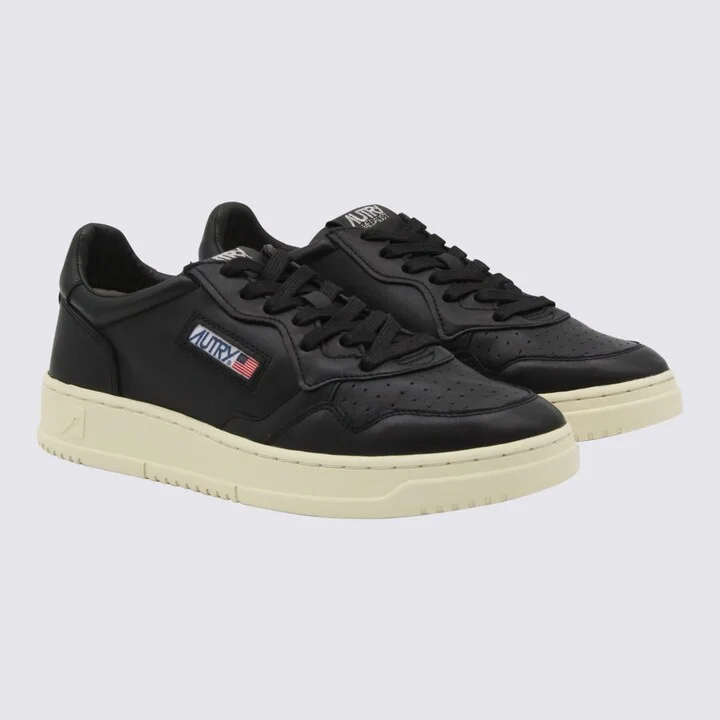 Black Leather Medalist Sneakers - Image 2