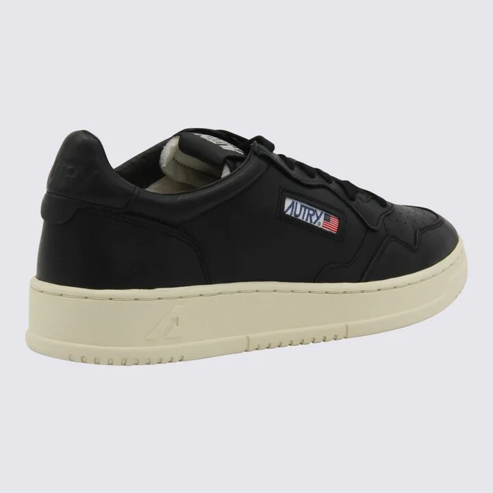 Black Leather Medalist Sneakers - Image 3