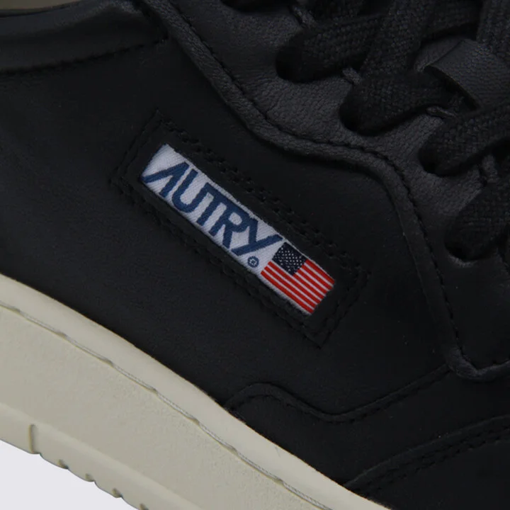 Black Leather Medalist Sneakers - Image 4