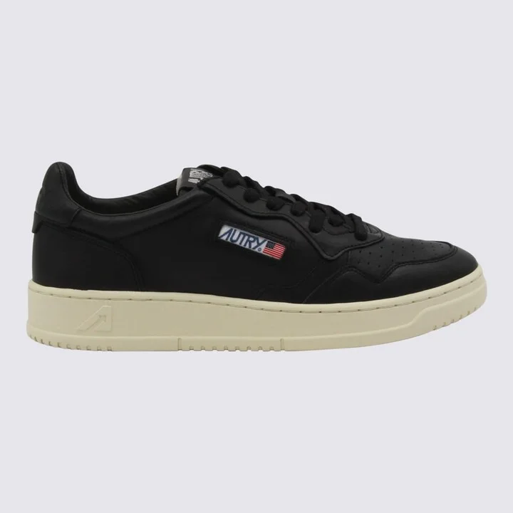 Black Leather Medalist Sneakers