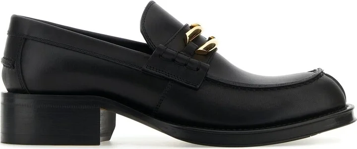 Black Leather Medley Loafers