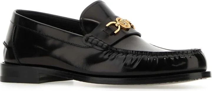 Black Leather Medusa 95 Loafers - Image 2