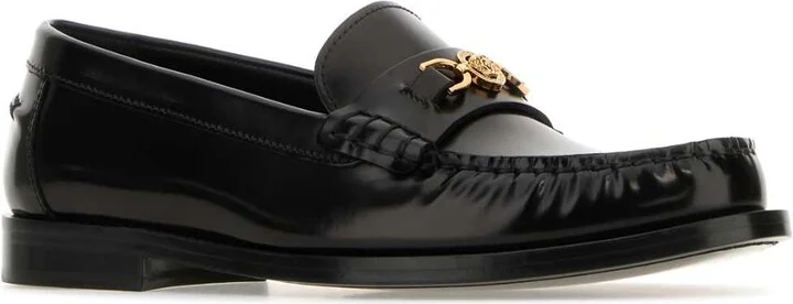 Black Leather Medusa 95 Loafers - Image 2
