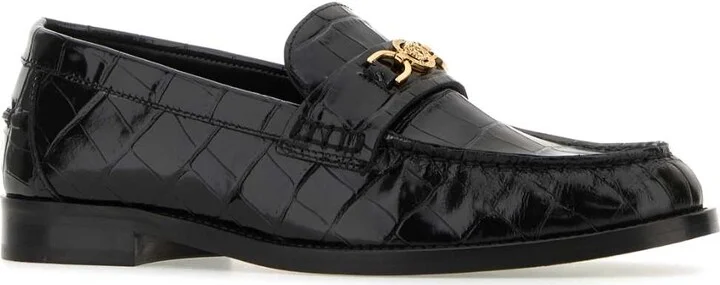 Black Leather Medusa 95 Loafers - Image 2