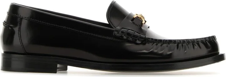 Black leather Medusa 95 loafers