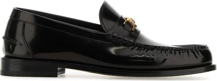 Black leather Medusa 95 loafers