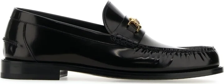 Black Leather Medusa 95 Loafers