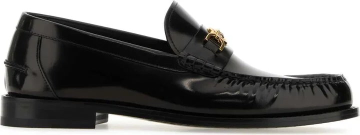 Black Leather Medusa 95 Loafers