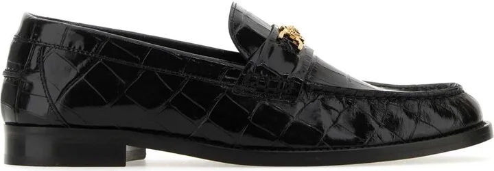 Black Leather Medusa 95 Loafers